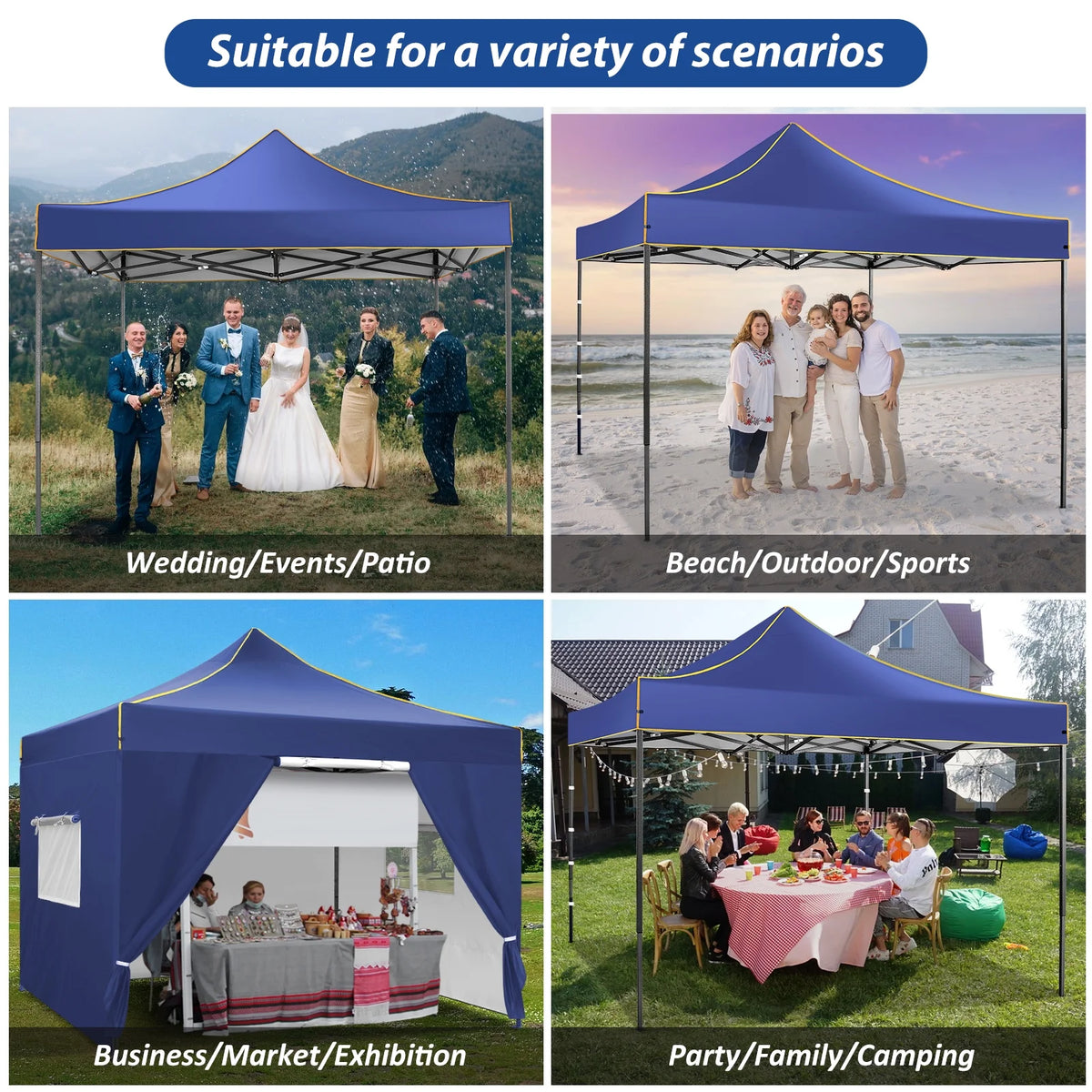 2026 SANOPY 10'x10' Pop up Canopy Tent Anti-UV Waterproof Outdoor Gazebo Instant Party Wedding Backyard Canopy Tent Shade Shelter for Backyard, Patio, Parties,Khaki