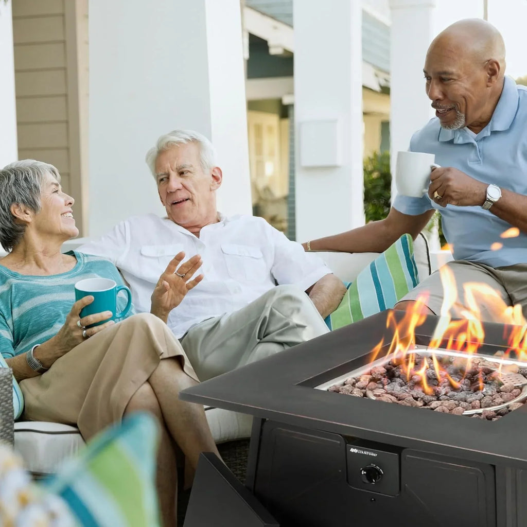 2026 Four Seasons Patio Dual Heat 50,000 BTU Square Gas Fire Pit