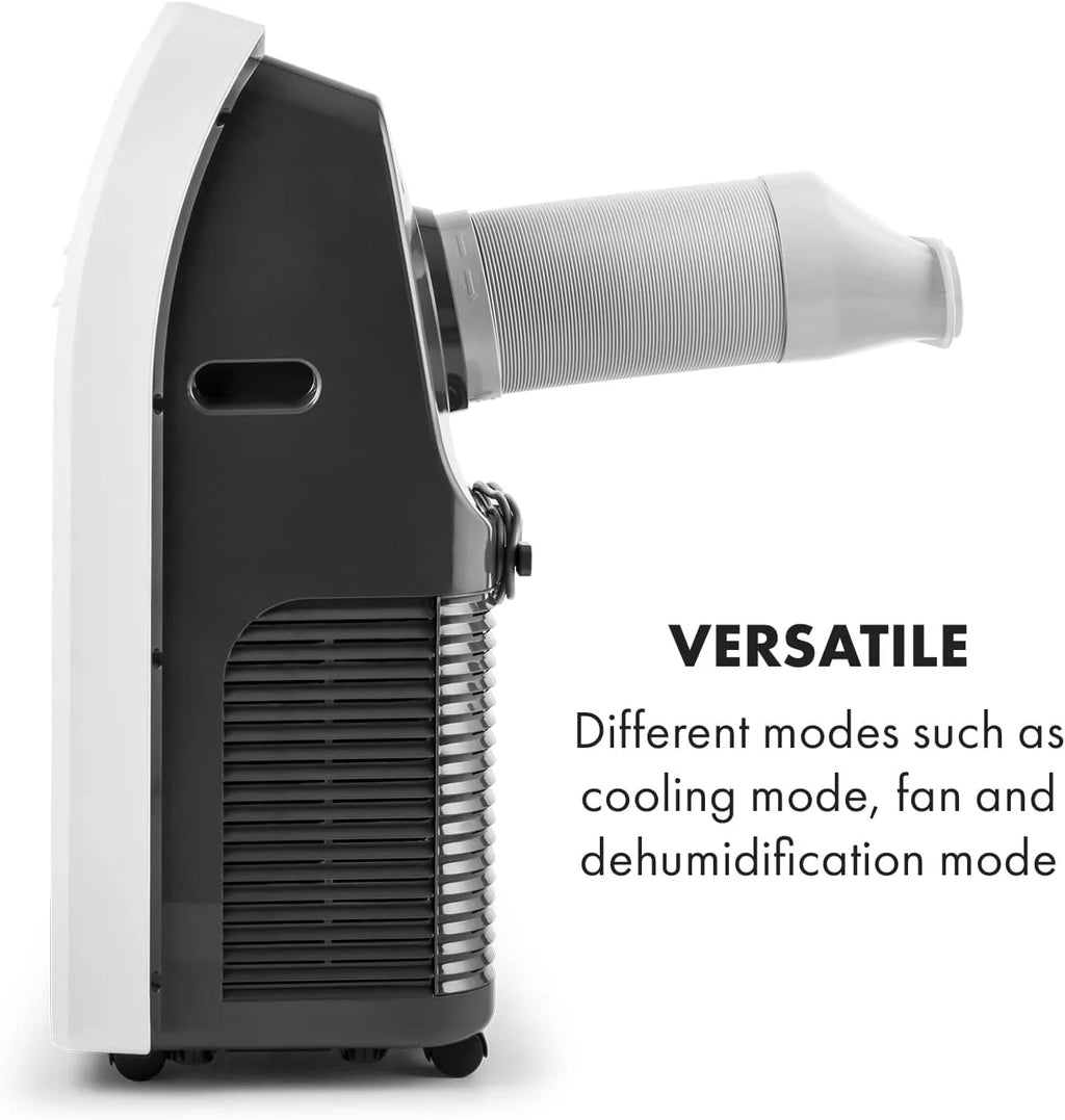 Aire acondicionado móvil Klarstein 2026 con manguera de escape, aire acondicionado 4 en 1 con ventilador, deshumidificador y modo nocturno, aire acondicionado pequeño y portátil para el hogar y la oficina, control por aplicación, 12000 BTU.