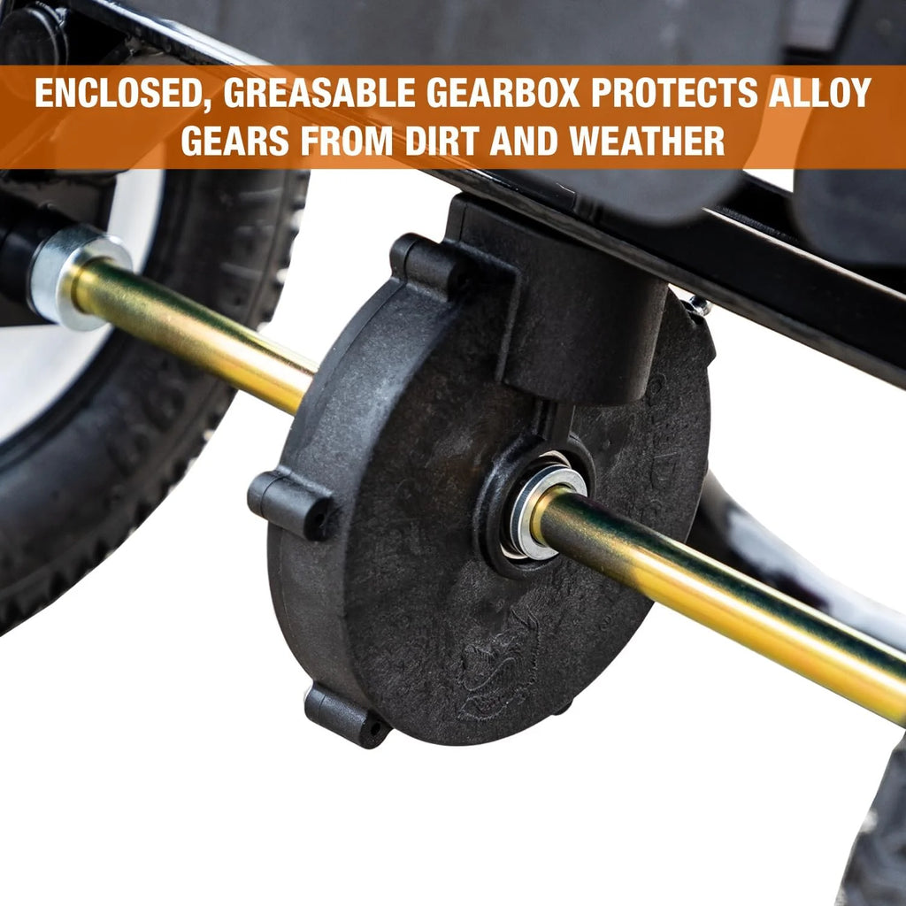 2026 Walk Behind Push Spreader, 100LB Capacity, for Salt, Ice & Snow Melt, Included Grate & Cover with Enclosed Gearbox for Protection