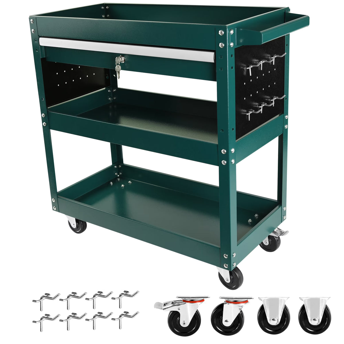 2026 DUOSONG 5-Drawer Rolling Tool Chest, High Capacity Tool Storage Cabinet W/Lockable Wheels, Adjustable Shelf & Anti-Slip Liner, Detachable Tool Box Organizer, Rolling Tool Cabinet Blue Steel Tools &