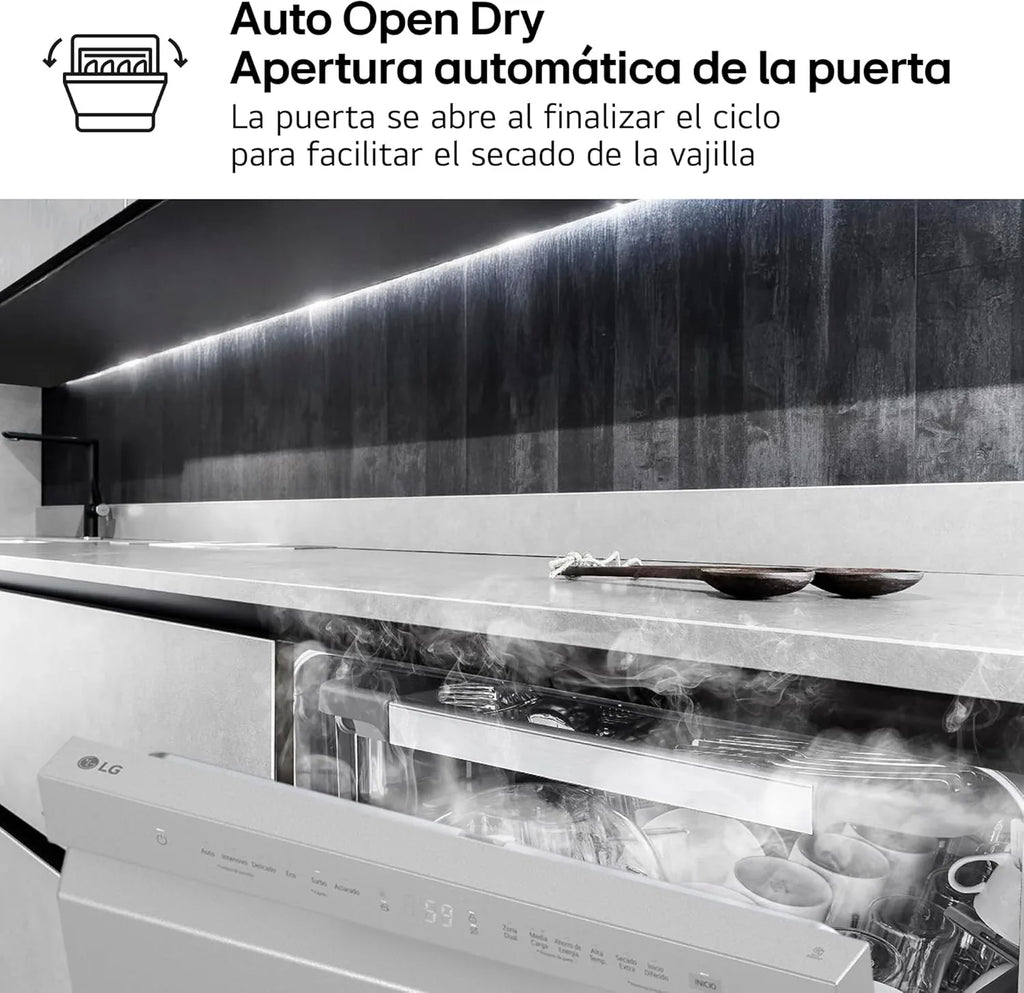 2026 DF273FV – Lavavajillas QuadWash Steam, Sistema EasyRack, Bandeja para Cubiertos, Smart Diagnosis, Apertura Automática, Eficiencia A, Capacidad 14, Motor Silencioso, Inox Antihuellas