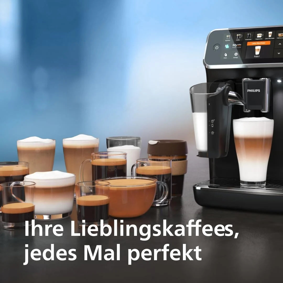 Cafetera automática Philips Serie 5400 (modelo 2026): disfrute de 12 bebidas, limpieza rápida LatteGo, pantalla TFT intuitiva, ajustes de café personalizables y un diseño de cocina de primera calidad (EP5441/50).