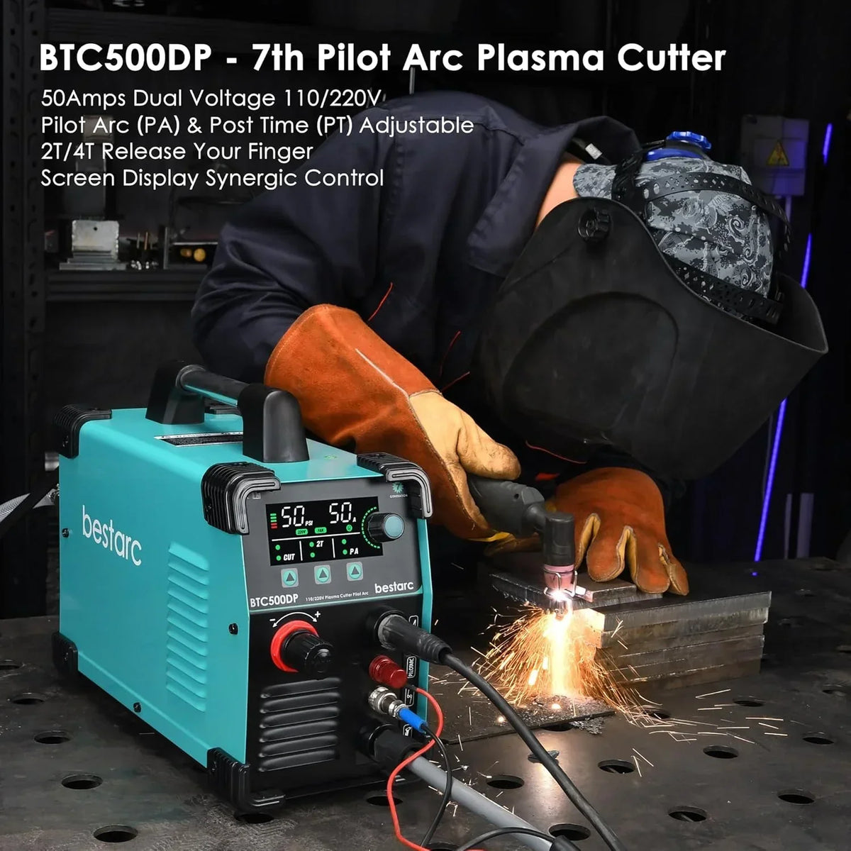 2026 BTC500DP 7th Gen 50A Plasma Cutter, Dual Voltage 110/220V, Digital Display