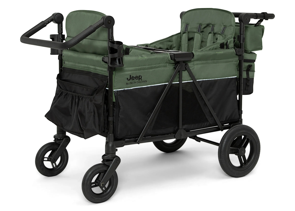 Carrito-Paseador Jeep Wrangler Deluxe para 4 Niños – Capota Desmontable, Bolsa Térmica, Asientos Modulares, Almacenamiento XXL, Ruedas Antipinchazos, Manillares Ajustables 2026