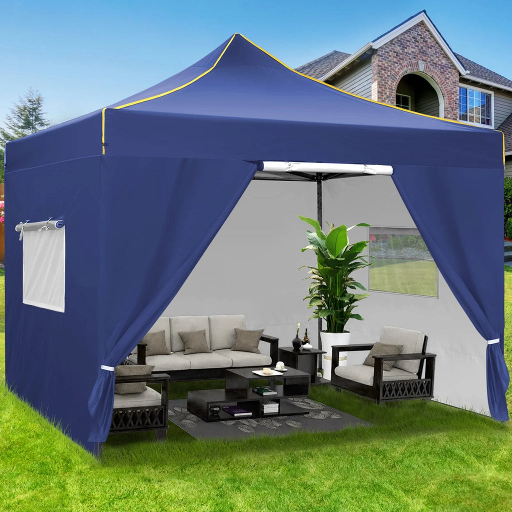 2026 SANOPY 10'x10' Pop up Canopy Tent Anti-UV Waterproof Outdoor Gazebo Instant Party Wedding Backyard Canopy Tent Shade Shelter for Backyard, Patio, Parties,Khaki
