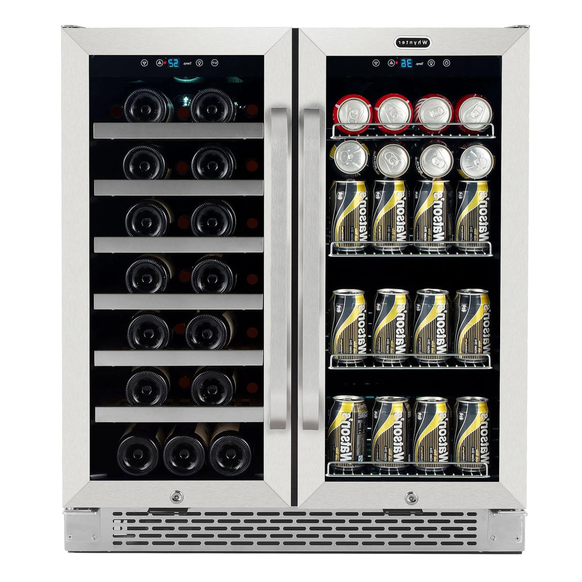 2026 30?BUILT-IN French Door Dual Zone 33 Bottle Wine Refrigerator 88 Can Beverage Center