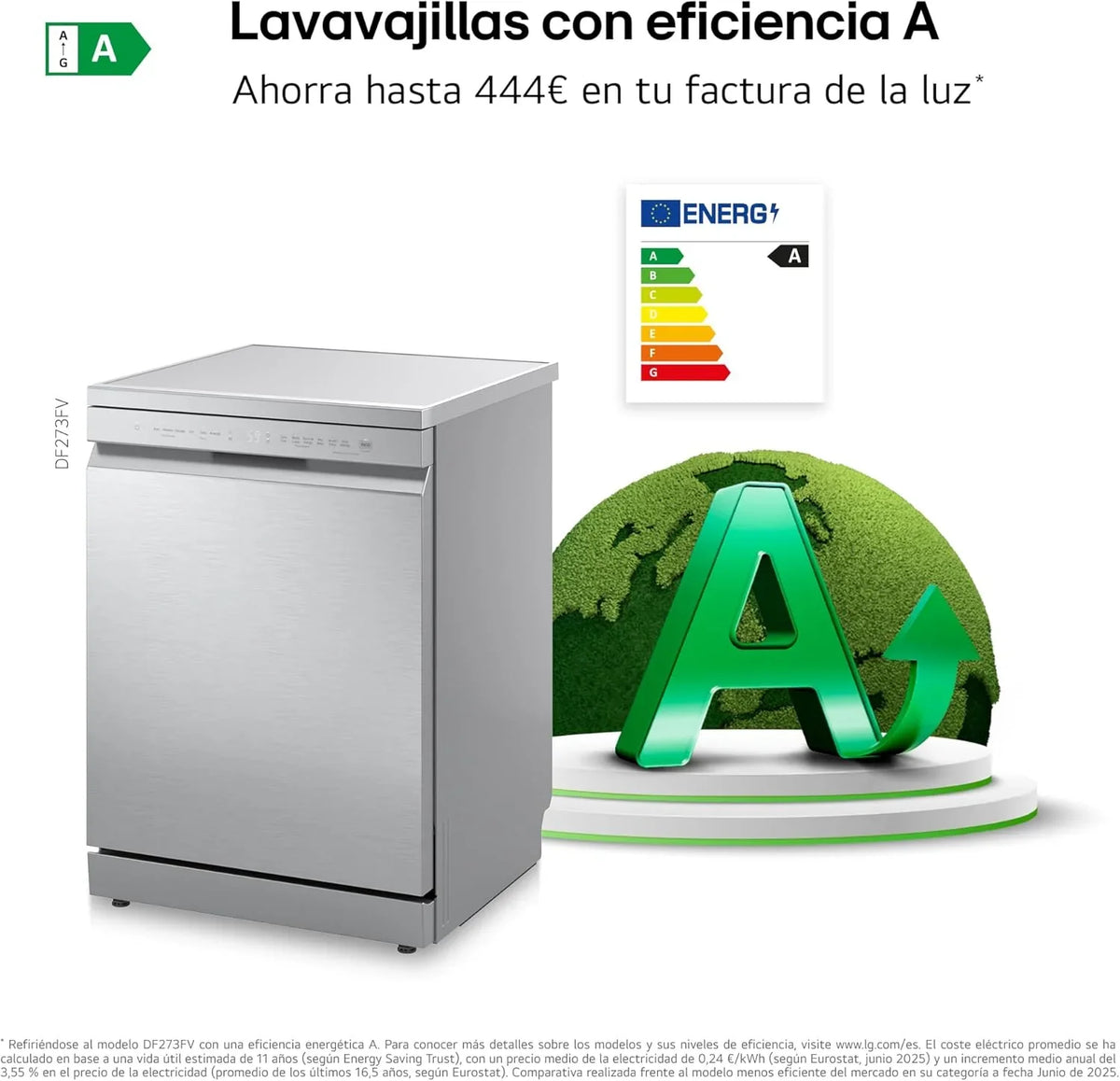 2026 DF273FV – Lavavajillas QuadWash Steam, Sistema EasyRack, Bandeja para Cubiertos, Smart Diagnosis, Apertura Automática, Eficiencia A, Capacidad 14, Motor Silencioso, Inox Antihuellas