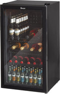 2026 Swan 80L Glass Fronted Under Counter Fridge, Wine Beer and Beverage Cooler