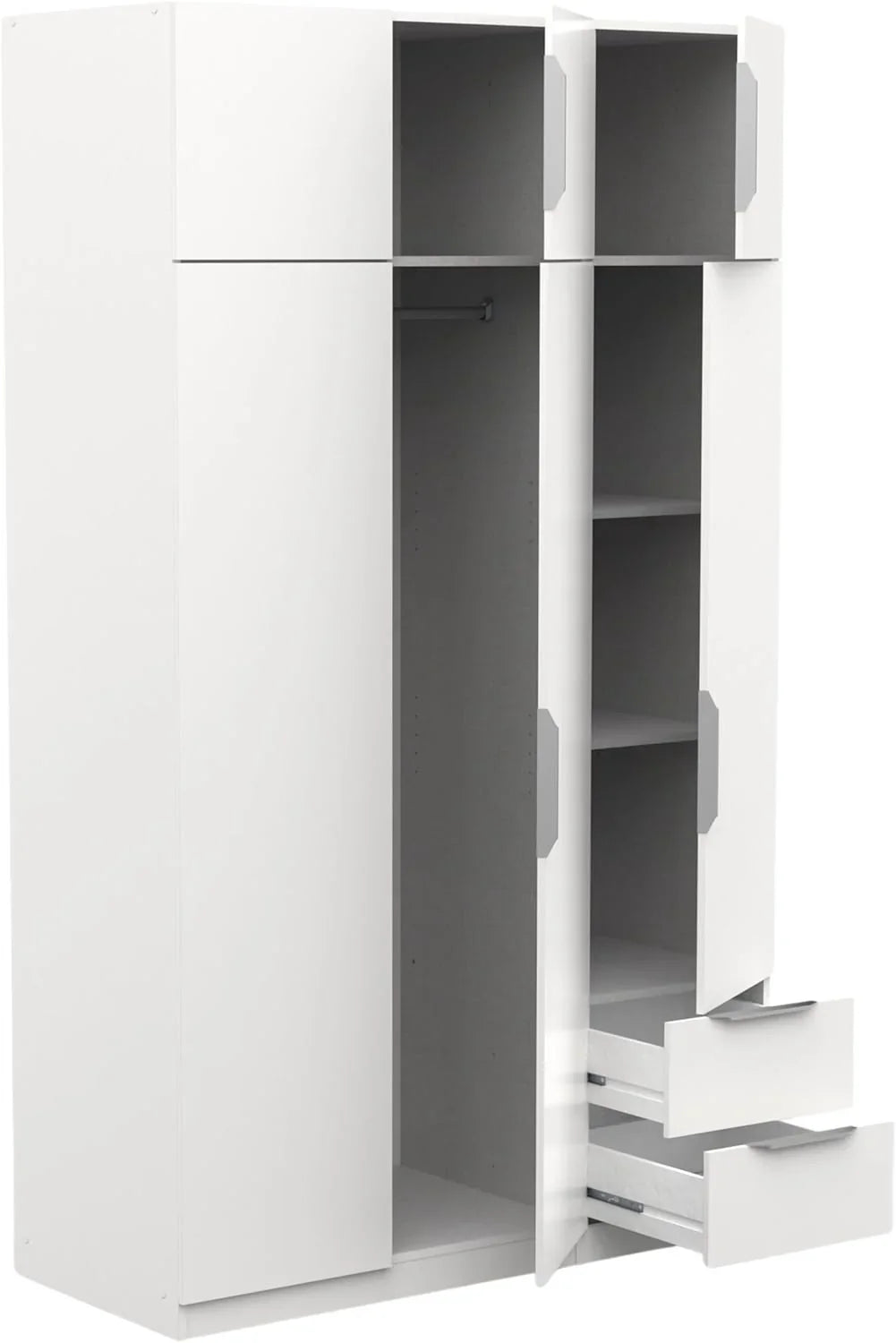 2026 Miroytengo Armario Ghost Grande 6 Puertas y 2 Cajones Color Blanco Mate 203x119 cm