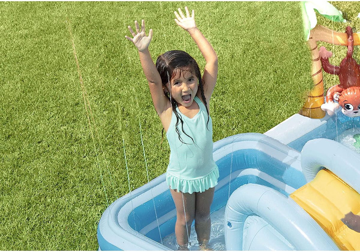 2026 Inflatable Jungle Adventure Play Center - 96′′ X 78′′ X 28′′ - Kiddie Pool for Ages 2 and Up