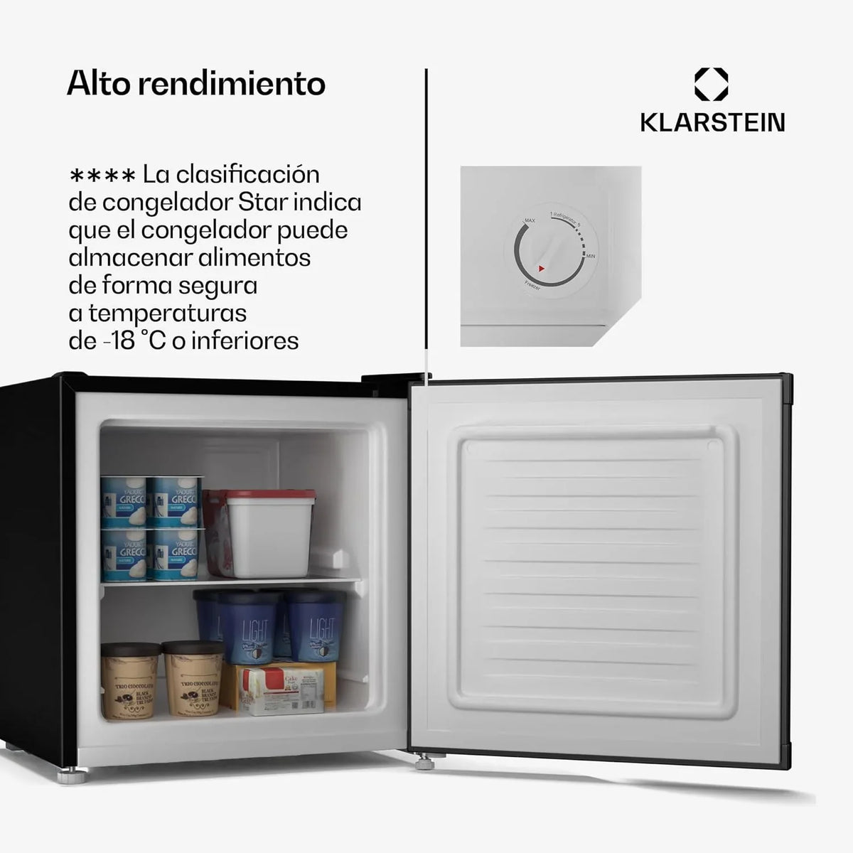 2026 KLARSTEIN Irene Mini Nevera, 31L Nevera/Congelador Compacto Con Temperatura Ajustable – 24°C A 10°C, Eficiente Energéticamente, Silencioso 38 Db Para Dormitorios & Espacios Pequeños