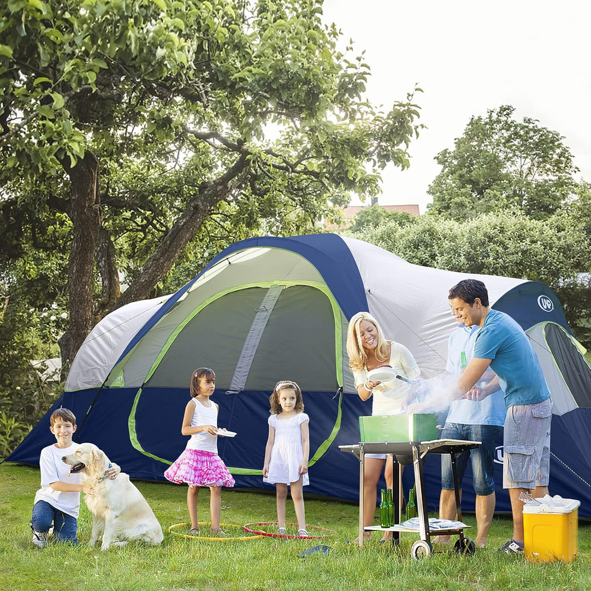 2026 Camping Tent 10-PERSON-FAMILY Tents, Parties, Music Festival Tent, Big, Easy Up, 5 Large Mesh Windows, Double Layer, 2 Room, Waterproof,…