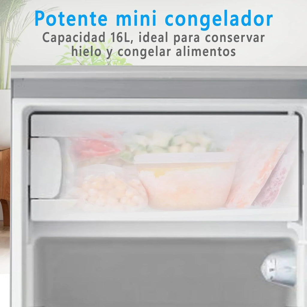 2026 Midea Nevera pequeña 113L con Congelador – Mini frigorífico pequeño para la Habitación/Caravana/Camping – Mini Bar Bajo Consumo – Frigorifico Bajo Encimera Silencioso 39dB + Congelador – 16º/ – 24º
