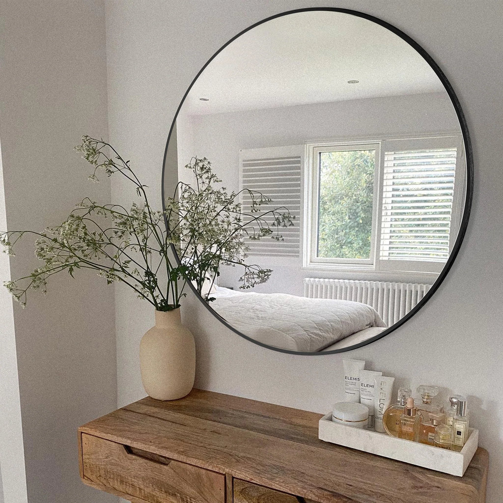 2026 Modern Round Bathroom Vanity Mirror, Wall Mounted Circular Mirror for Bathroom, Bedroom and Home Decor
