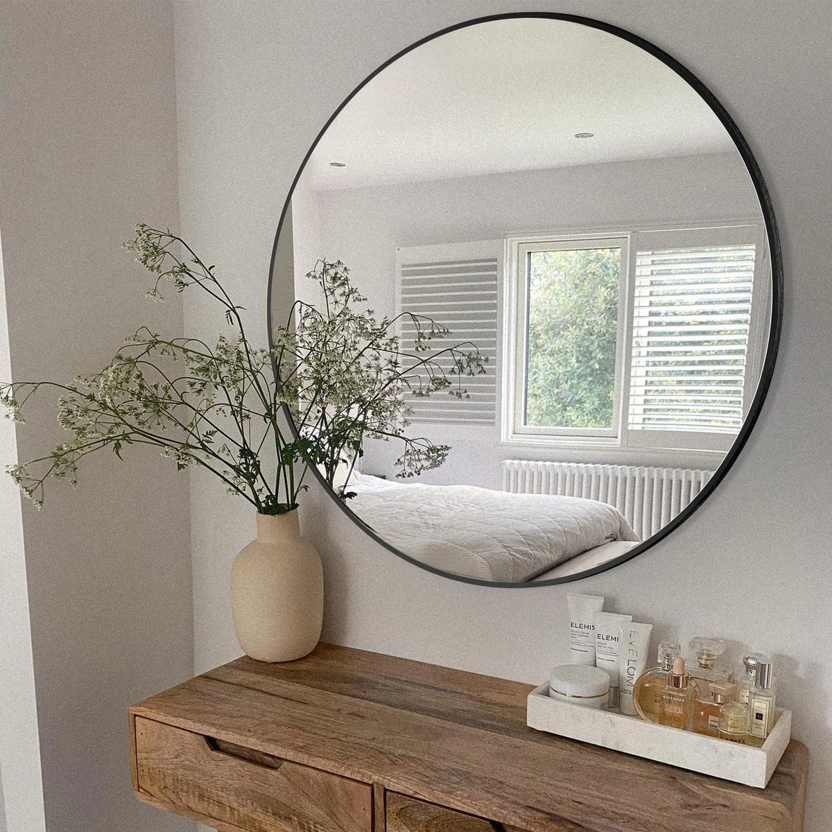 2026 Modern Round Bathroom Vanity Mirror, Wall Mounted Circular Mirror for Bathroom, Bedroom and Home Decor