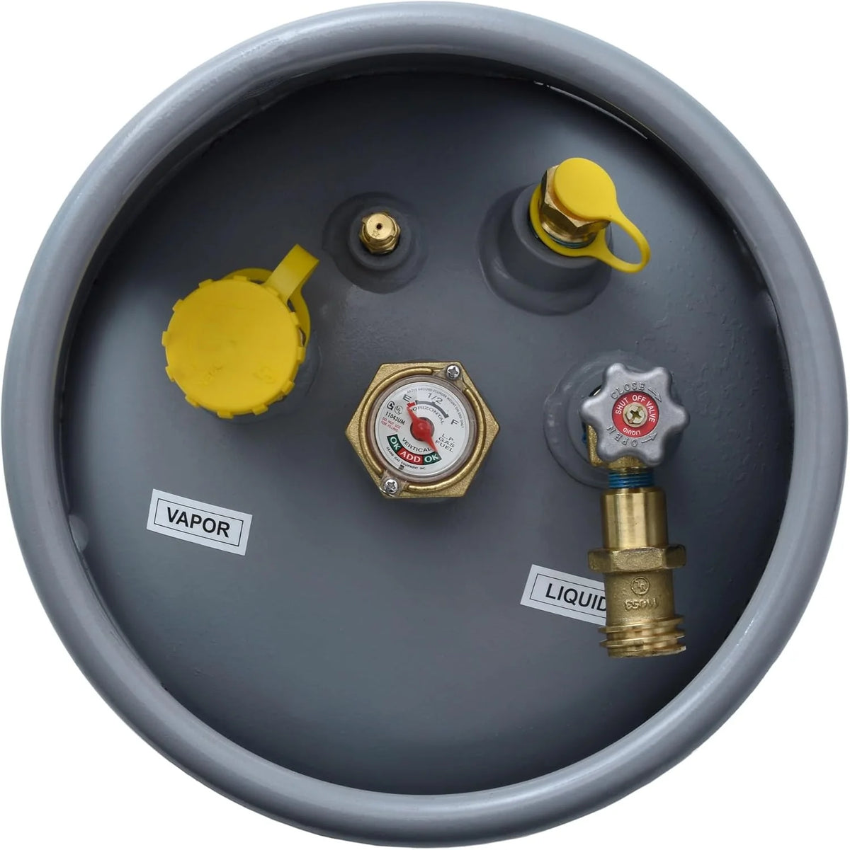 2026 Steel Forklift Propane Tank Cylinder with Built-in Gauge, Gray