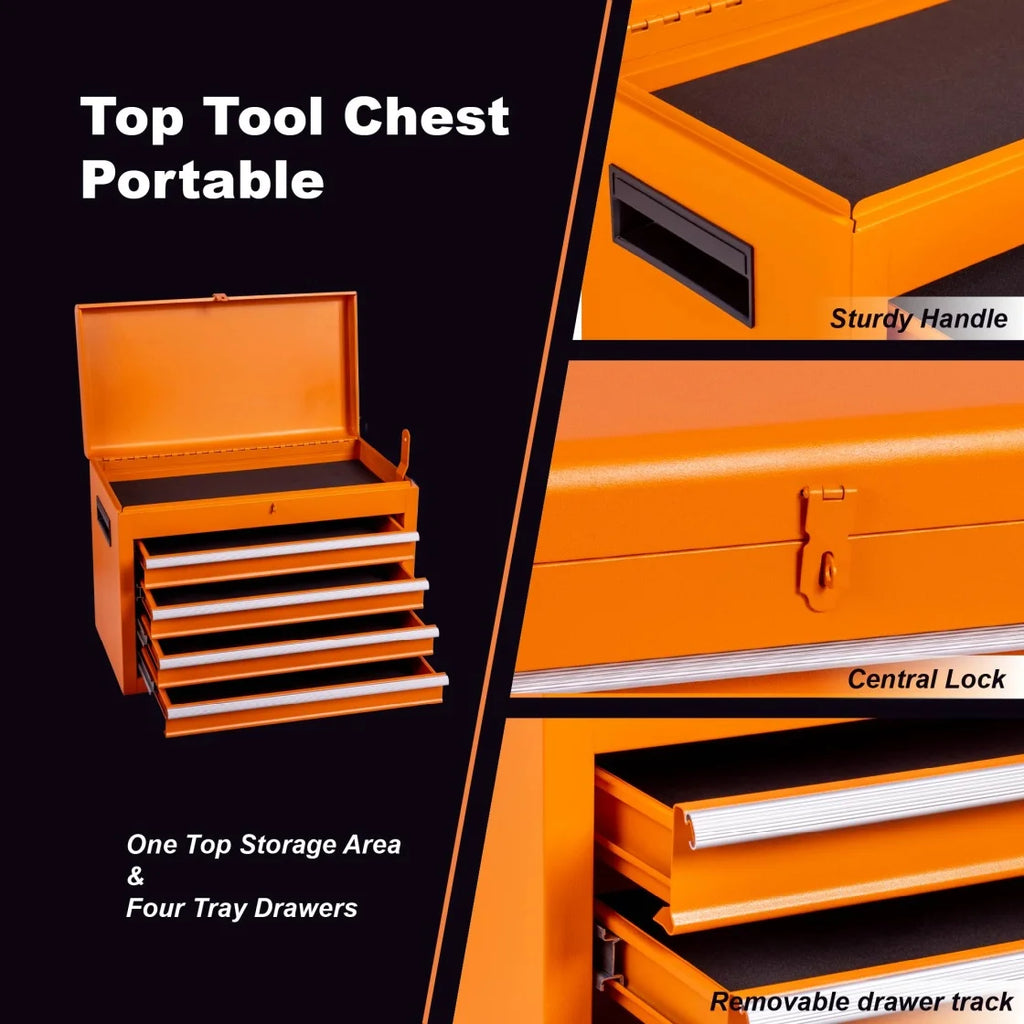 2026 5-Drawer Rolling Tool Chest, 2 in 1 Detachable Tool Box with Lockable Wheels, Adjustable Shelf, and Liner for Garage and Workshop Storage (Yellow)