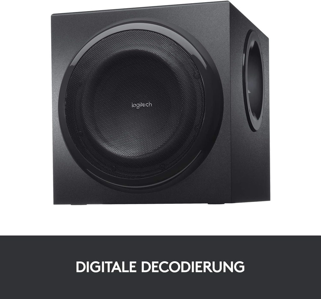 Sistema de sonido Logitech Z906 5.1 (modelo 2026), altavoces con sonido envolvente de 1000 vatios, THX, múltiples entradas de audio, control remoto, enchufe europeo, compatible con PC/PS4/Xbox/sistemas estéreo/TV/smartphones/tabletas – Negro
