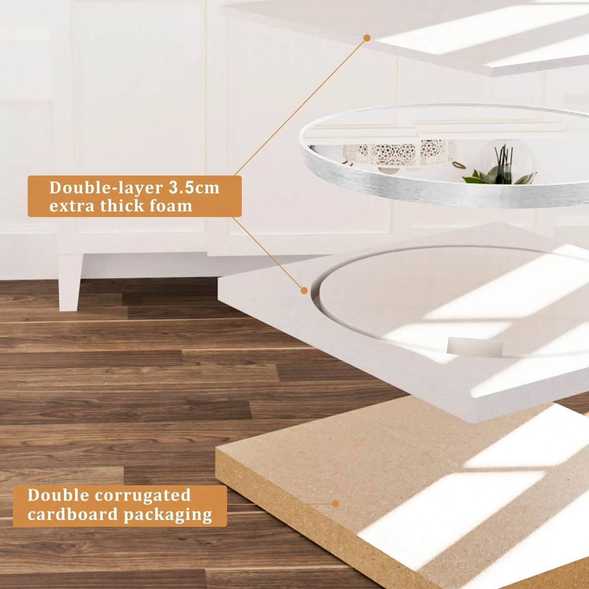 2026 Modern Round Bathroom Vanity Mirror, Wall Mounted Circular Mirror for Bathroom, Bedroom and Home Decor