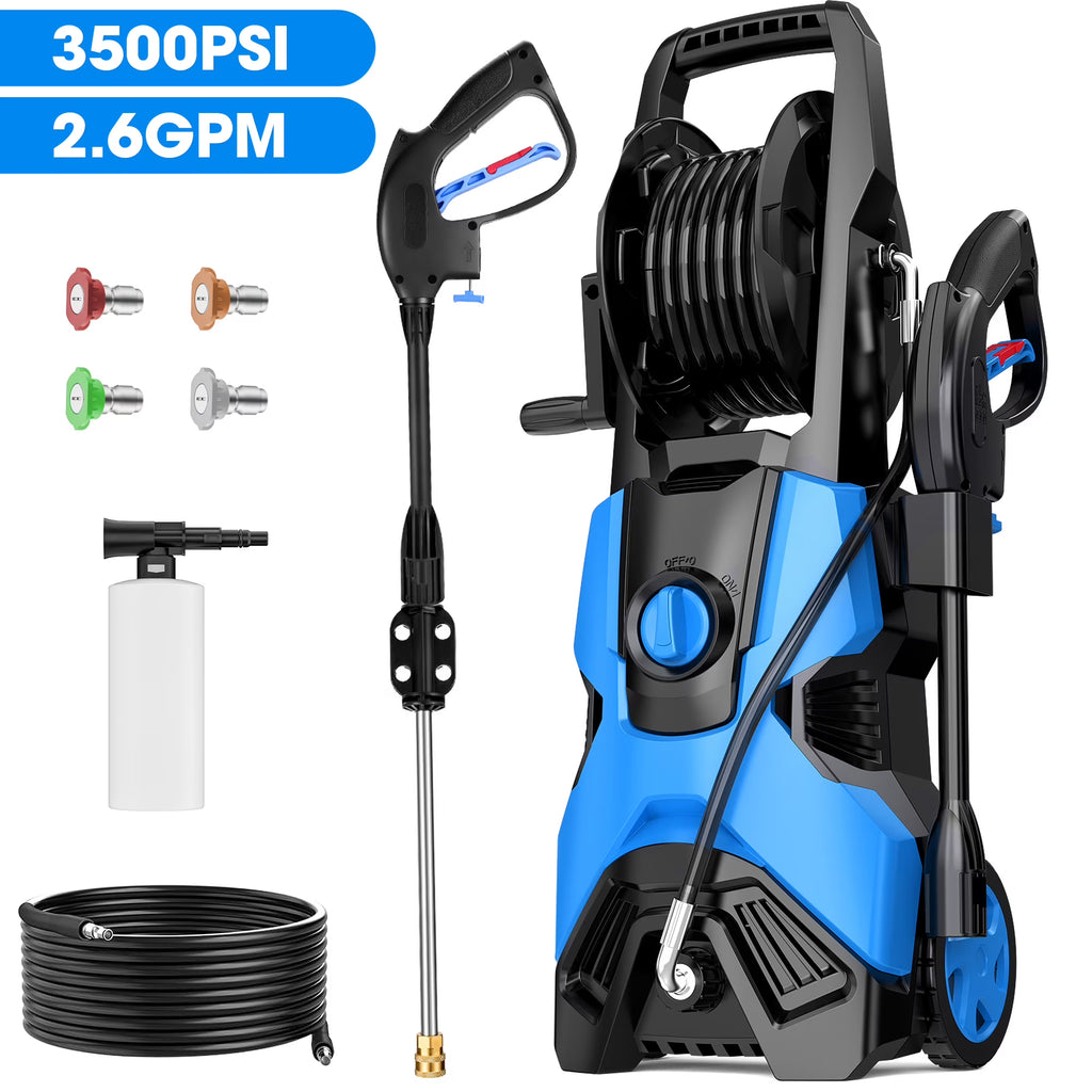2026 HONGGE Electric High Pressure Washer Machine 3500PSI at 2.6 GPM 110V Cold, Ideal for Cleaning Decks