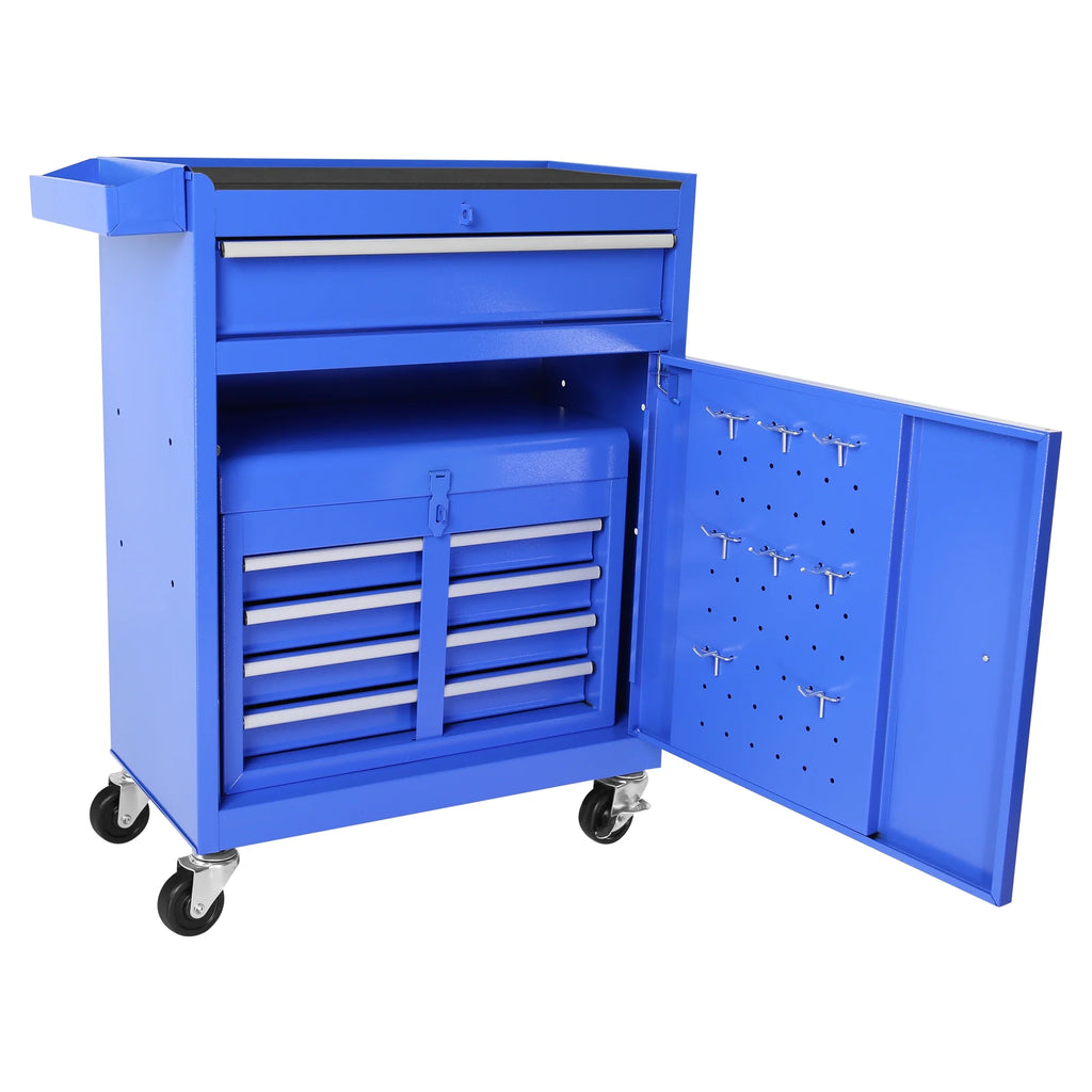 2026 DUOSONG 5-Drawer Rolling Tool Chest, High Capacity Tool Storage Cabinet W/Lockable Wheels, Adjustable Shelf & Anti-Slip Liner, Detachable Tool Box Organizer, Rolling Tool Cabinet Blue Steel Tools &