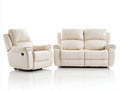 Conjunto de sofás reclinables cuero sintético con función relax 168x95x102 cm - beige - diseño moderno para salón 2026
