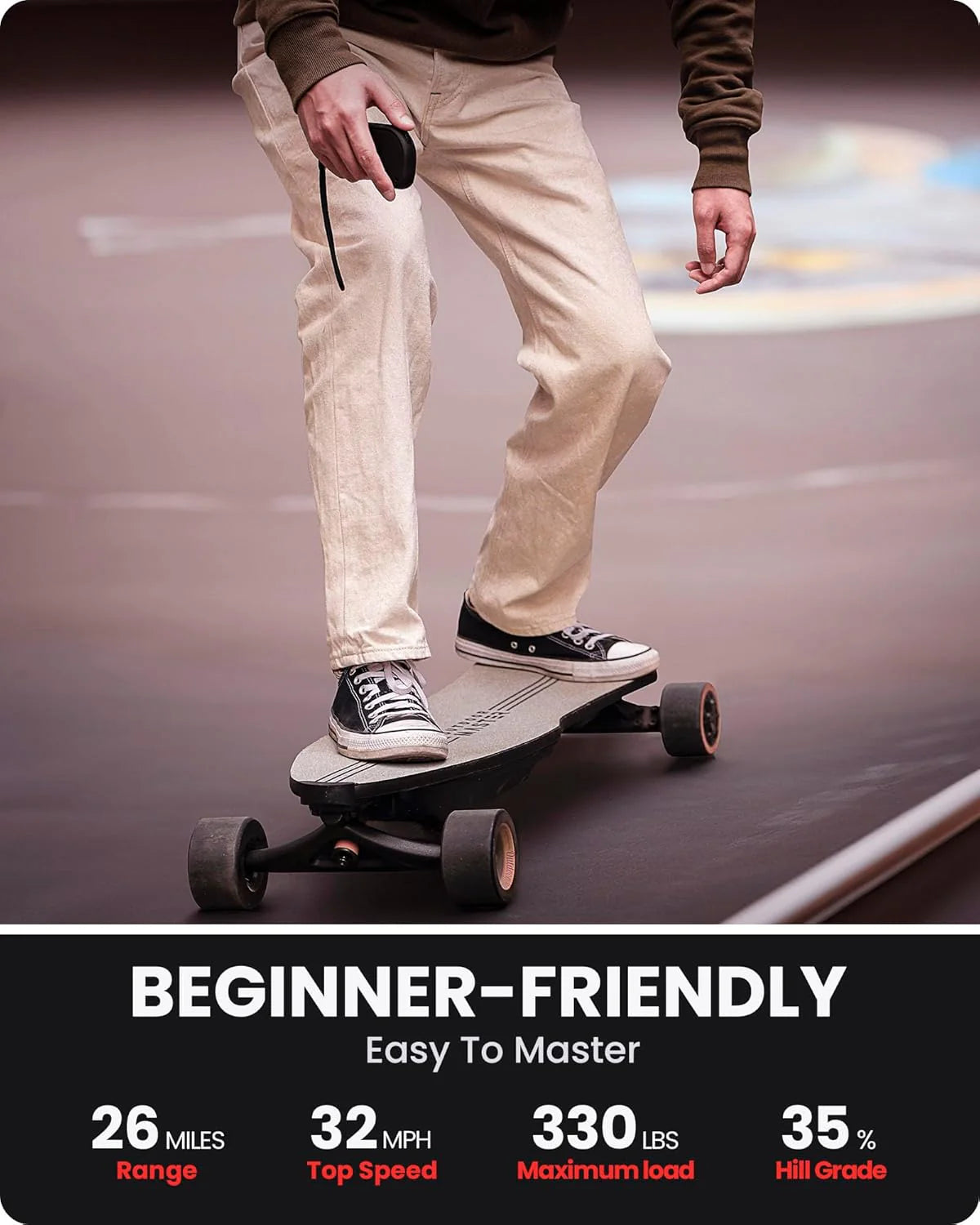 2026 Caribou Electric Skateboard – 32 MPH, 26 Mile Range, Dual 1000W Motors, Longboard for Adults & Teens, 6-Month Warranty