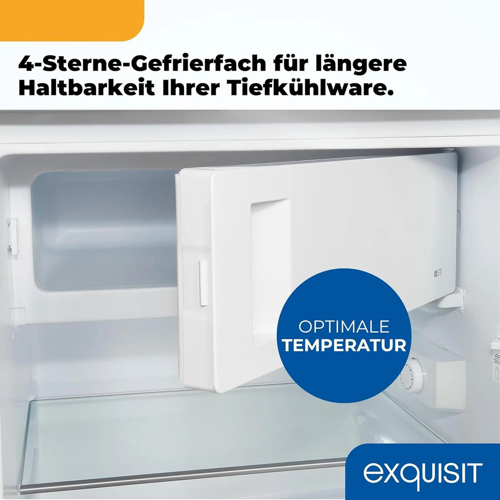 Refrigerador Exquisit 2026 con compartimento congelador, 120 litros, congelador de 4 estrellas, refrigerador independiente, KS516 – 4 – H – 010D Blanco