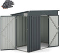 2026 COSTWAY Caseta Jardin Exterior, 235 x 117 x 185 cm, obertizo Jardin Exterior con 2 Puertas, Techo Inclinado, Casita Organizador de Metal Galvanizado, Organizador de Herramientas para Jardín Patio