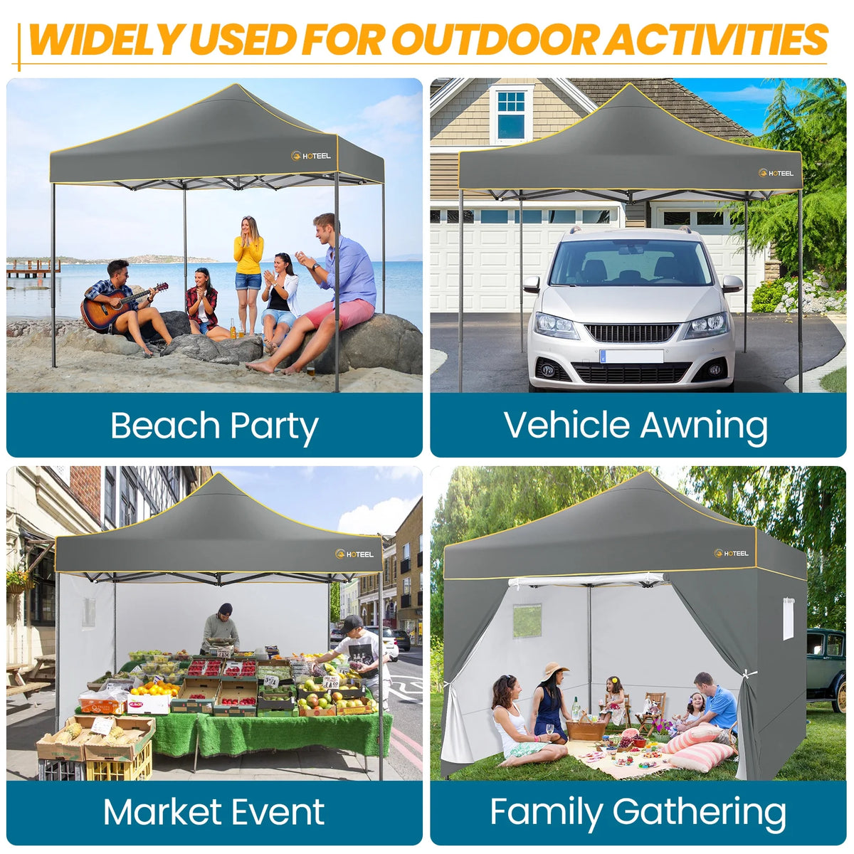 2026 SANOPY 10'x10' Pop up Canopy Tent Anti-UV Waterproof Outdoor Gazebo Instant Party Wedding Backyard Canopy Tent Shade Shelter for Backyard, Patio, Parties,Khaki