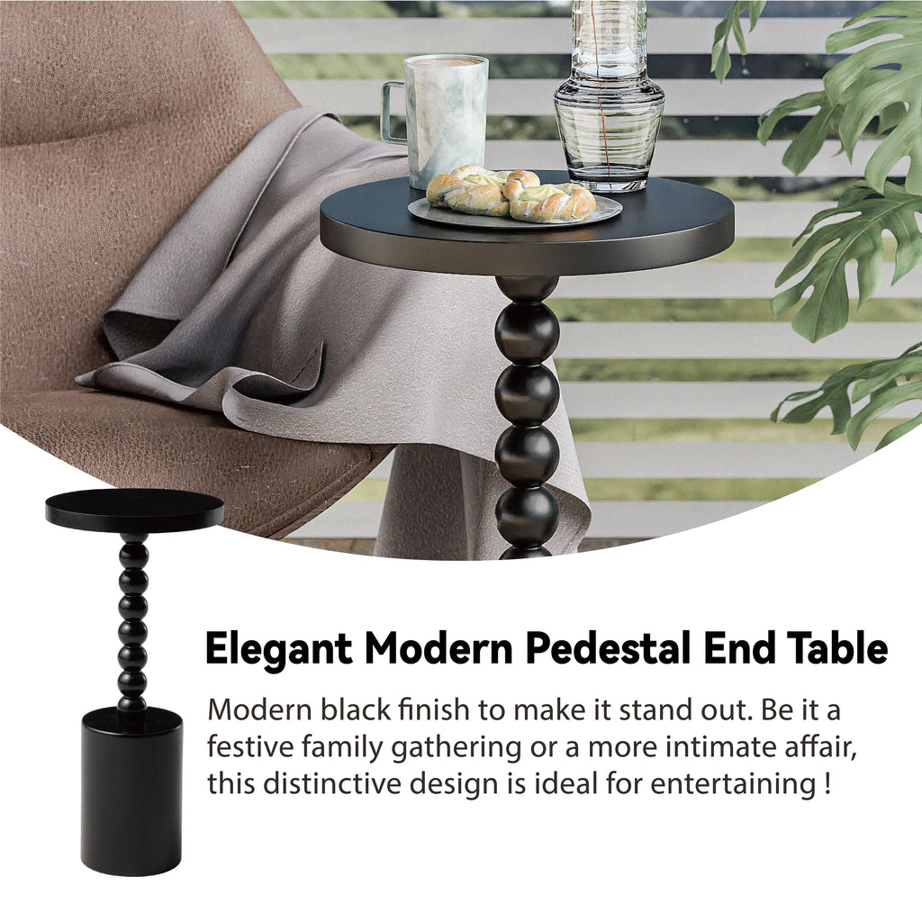 2026 Wood Pedestal End Table, Round Martini Drink Table for Small Spaces, Living Room and Bedroom