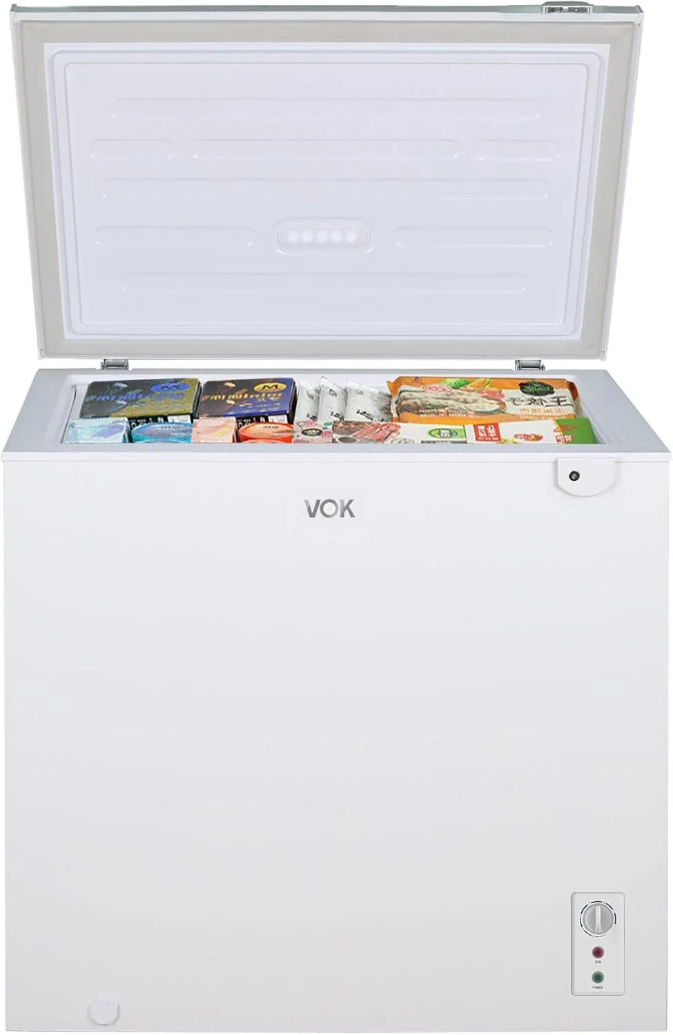 2026 VOK Congelador Horizontal 194 L Ancho 81,8 cm – Función Dual, Congelación Rápida, Luz LED, Bloqueo de Seguridad, Autonomía de 23 h, Blanco
