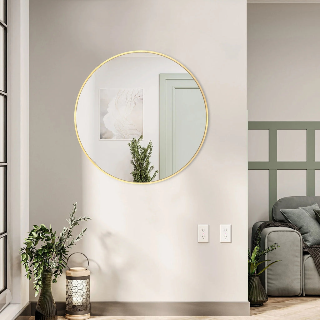 2026 Modern Round Bathroom Vanity Mirror, Wall Mounted Circular Mirror for Bathroom, Bedroom and Home Decor