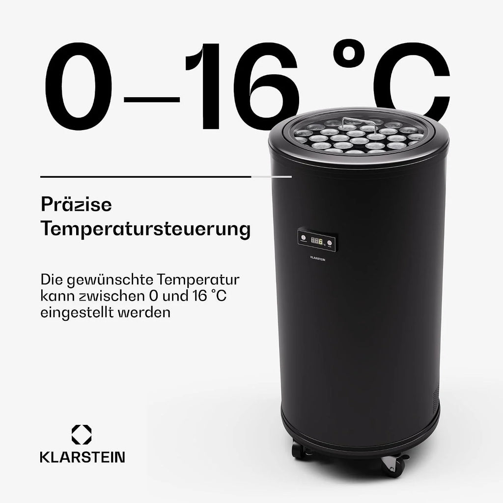 Refrigerador Klarstein Beersafe L 2026 con pantalla LED, refrigerador de acero inoxidable para habitaciones, refrigerador de bebidas para interiores/exteriores, refrigerador de vinos para bebidas, refrigerador de 75 L con vista de 360°, 0 – 16 °C