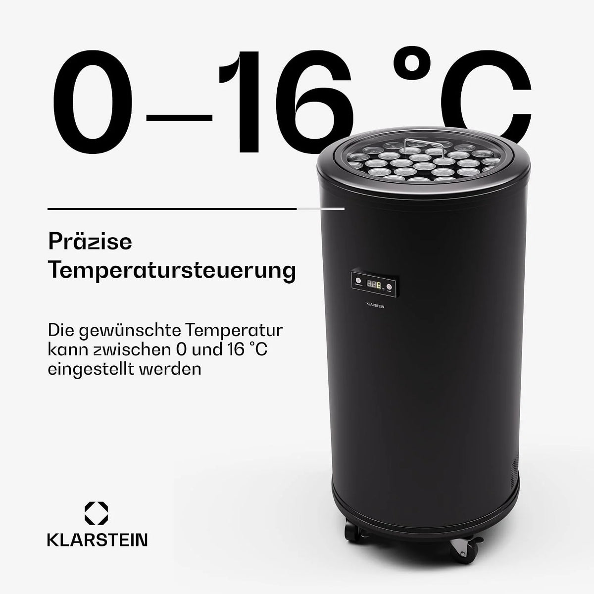 Refrigerador Klarstein Beersafe L 2026 con pantalla LED, refrigerador de acero inoxidable para habitaciones, refrigerador de bebidas para interiores/exteriores, refrigerador de vinos para bebidas, refrigerador de 75 L con vista de 360°, 0 – 16 °C