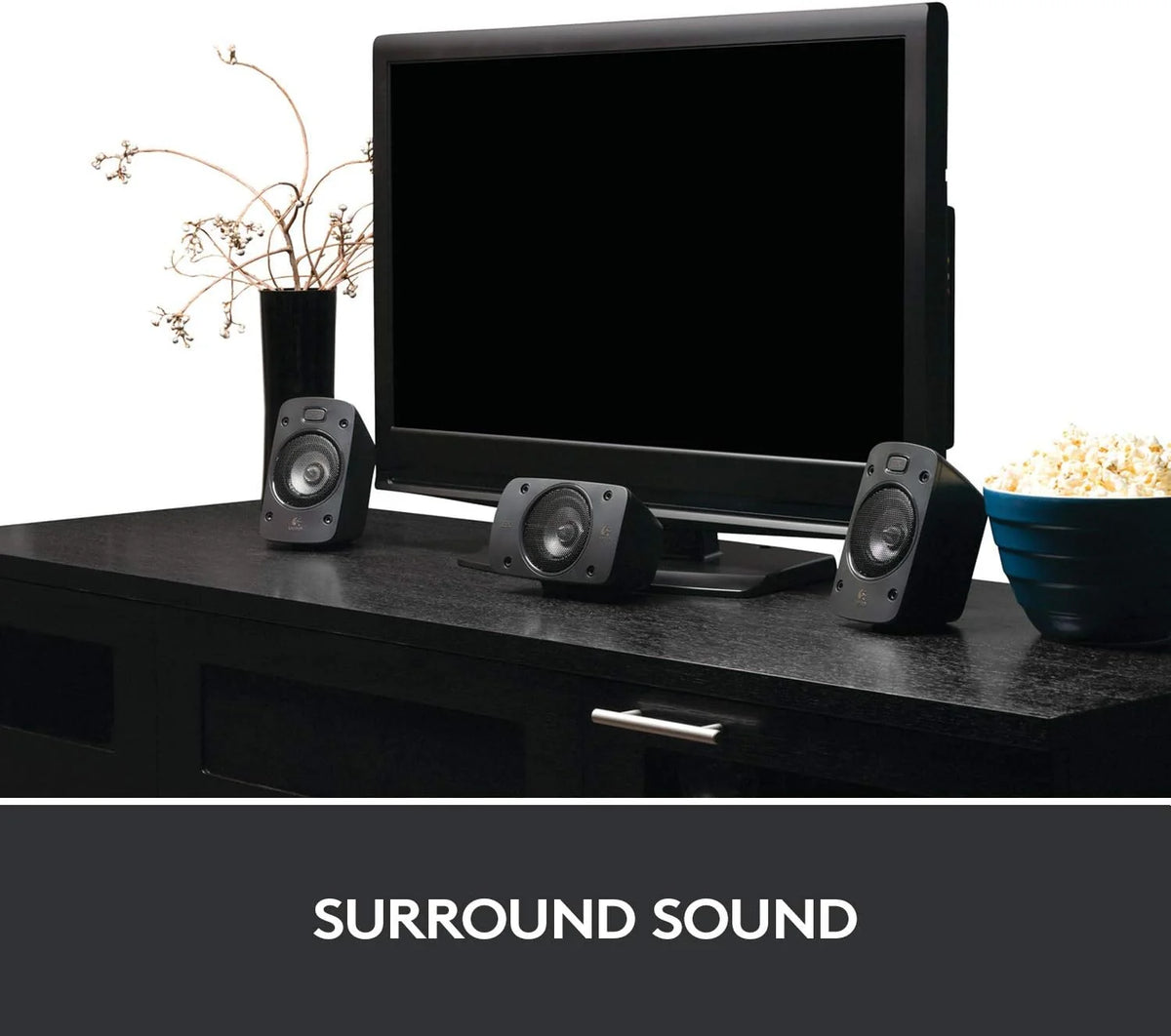 Sistema de sonido Logitech Z906 5.1 (modelo 2026), altavoces con sonido envolvente de 1000 vatios, THX, múltiples entradas de audio, control remoto, enchufe europeo, compatible con PC/PS4/Xbox/sistemas estéreo/TV/smartphones/tabletas – Negro