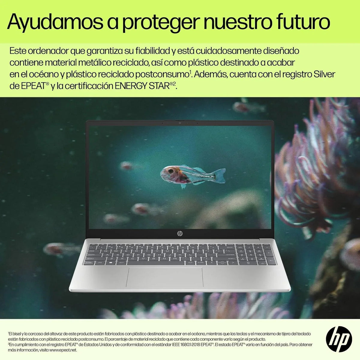 2026 HP 15 – fd0377ns – Ordenador portátil de 15.6" FHD (Intel Core i5 – 1334U, 16GB RAM, 1TB SSD, Intel Iris Xe Graphics, Windows 11) Plata y Azul – Teclado QWERTY Español