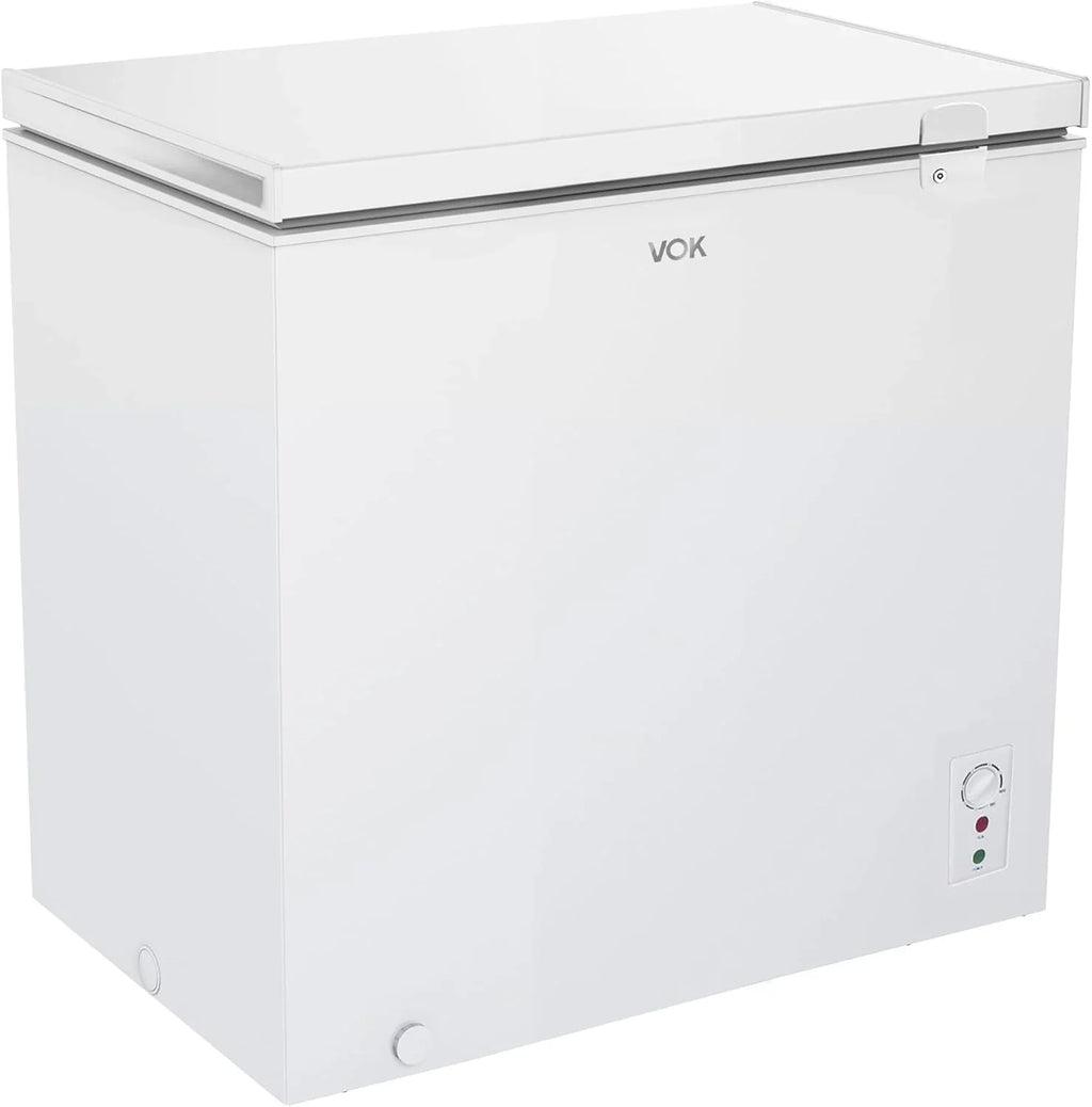 2026 VOK Congelador Horizontal 194 L Ancho 81,8 cm – Función Dual, Congelación Rápida, Luz LED, Bloqueo de Seguridad, Autonomía de 23 h, Blanco
