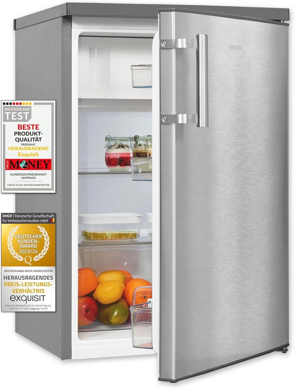 Refrigerador Exquisit 2026 con compartimento congelador, 120 litros, congelador de 4 estrellas, refrigerador independiente, KS516 – 4 – H – 010D Blanco