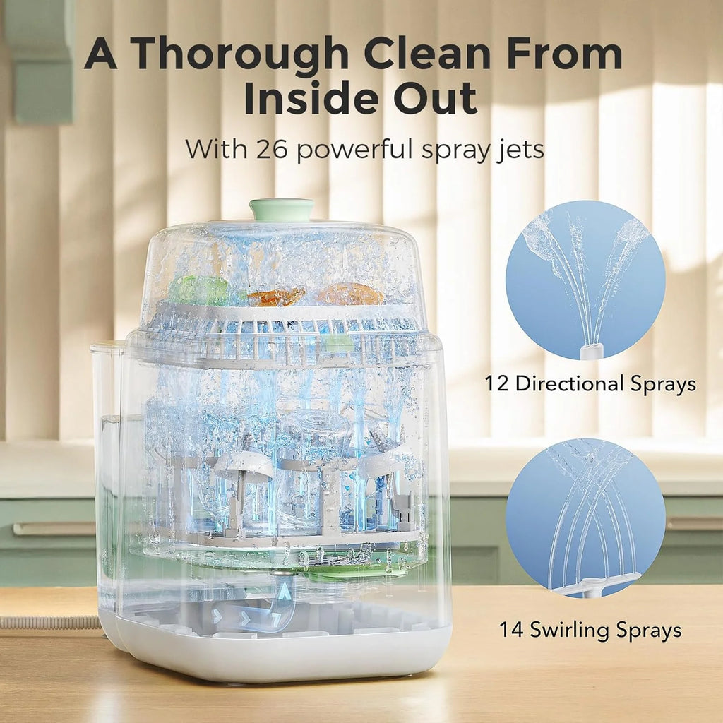 2026 Baby Bottle Washer, Sterilizer & Dryer - All-in-one Cleaning Machine for Bottles, Pump Parts & Baby Essentials