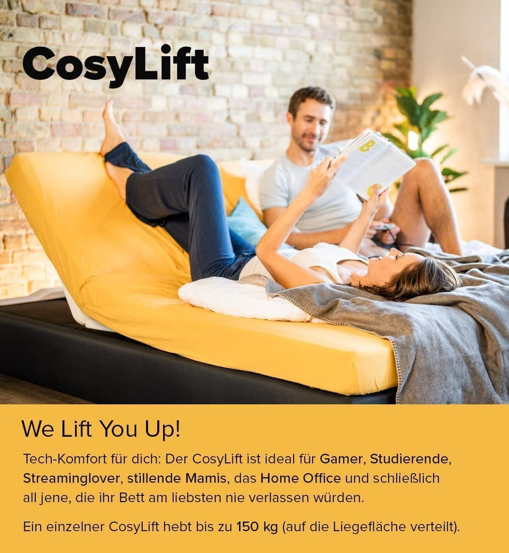 2026 COSYLIFT Base de cama de láminas, complemento para somier – Elevador ajustable eléctricamente para bases de cama de láminas y colchones, para todo tipo de camas y somieres – con motor y control manual