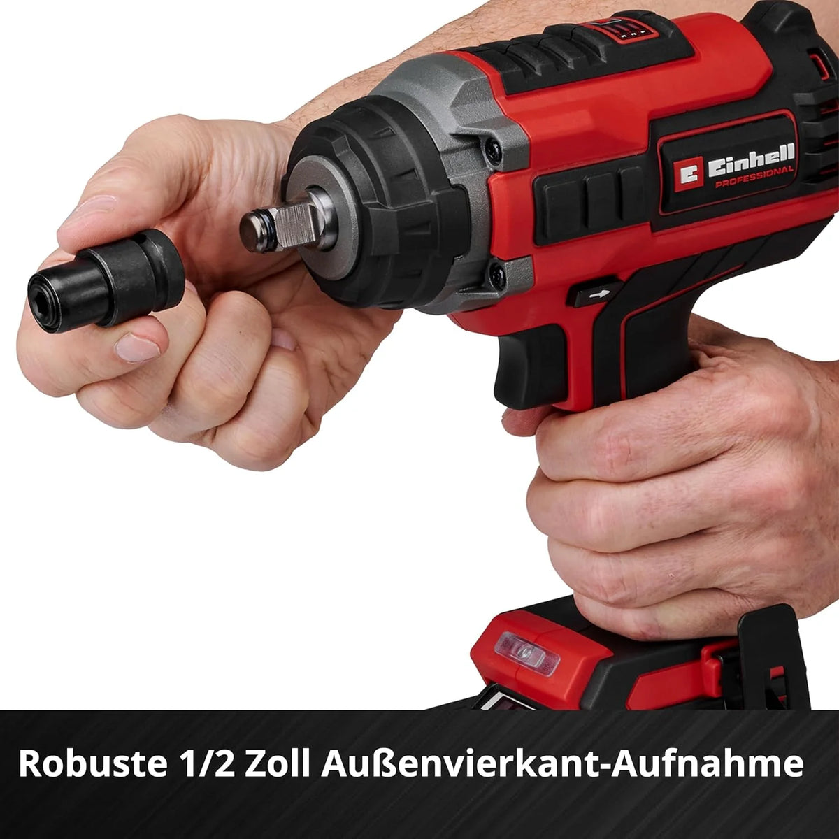 2026 Llave de impacto inalámbrica profesional Einhell IMPAXXO 18/450 (1x4.0Ah) Power X – Change (18 V, 450 Nm, sin escobillas, accionamiento cuadrado externo, incluye batería de 4 Ah, cargador y juego de vasos)