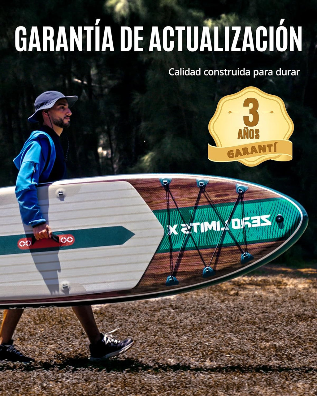 2026 ZLX Tabla de Surf de Remo con Asiento de 320 cm, Inflable, para Adultos, Apta para Principiantes, Amplia y Estable, Antideslizante