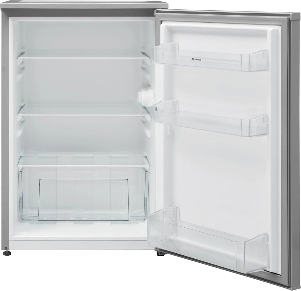 Refrigerador independiente TELEFUNKEN 2026 sin congelador | Capacidad de 135 litros | Refrigerador pequeño con cajón para verduras | Refrigerador de tamaño completo | Bisagra de puerta reversible | C – 135 – 100 – S Plata