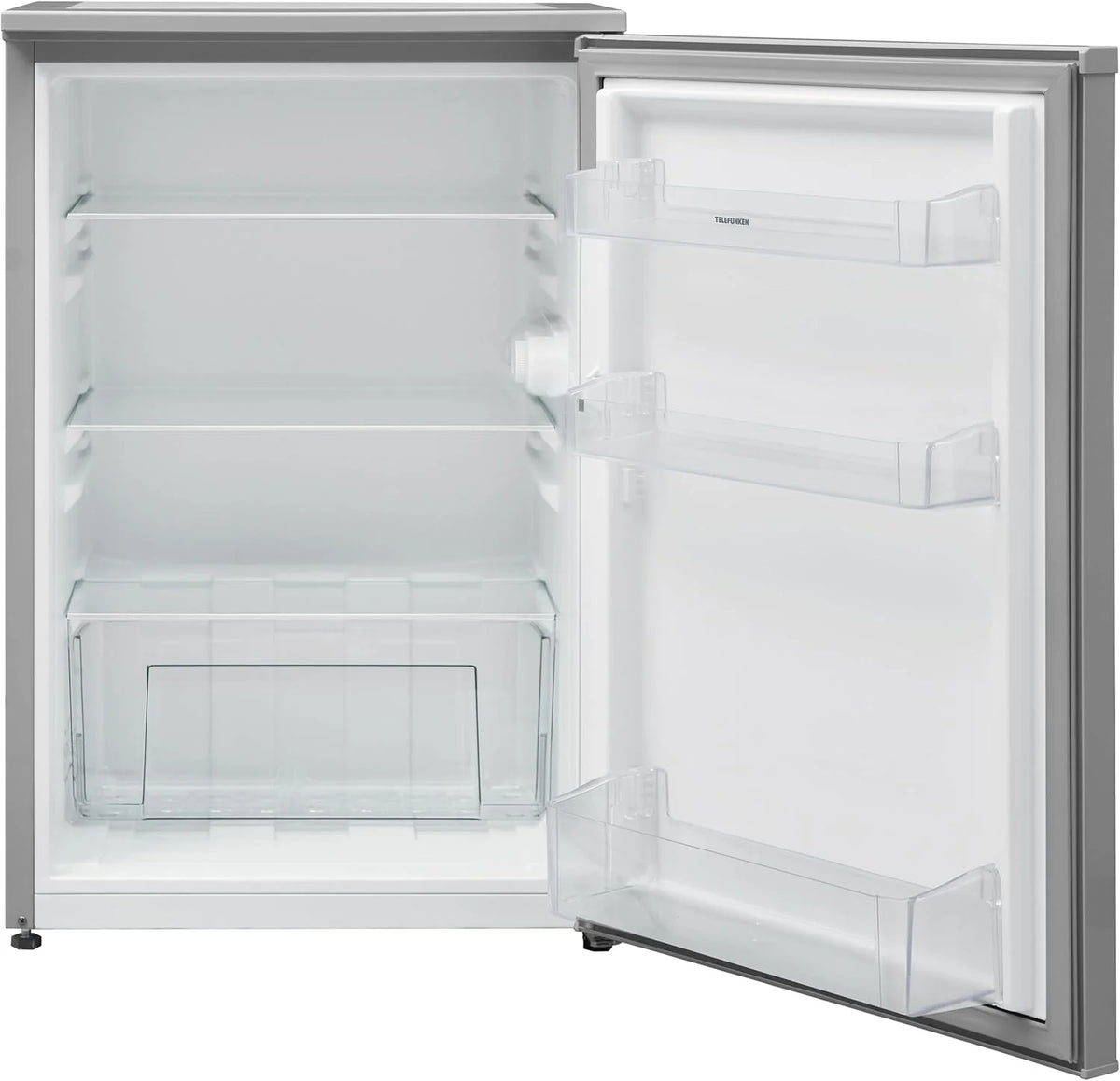Refrigerador independiente TELEFUNKEN 2026 sin congelador | Capacidad de 135 litros | Refrigerador pequeño con cajón para verduras | Refrigerador de tamaño completo | Bisagra de puerta reversible | C – 135 – 100 – S Plata