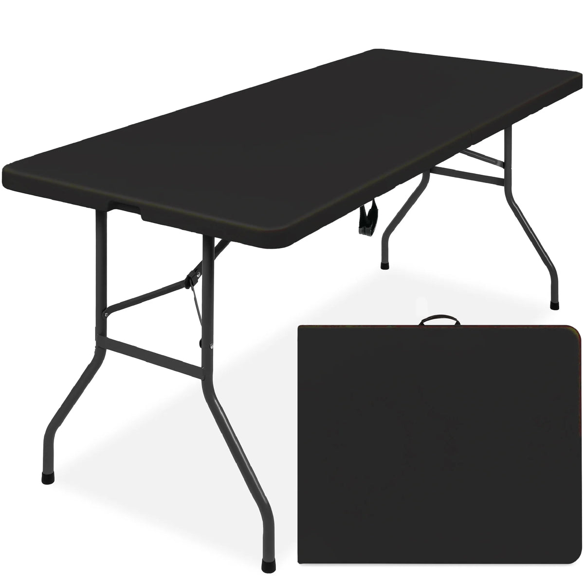2026 Best Choice Products 6ft Plastic Folding Table, Indoor Outdoor Heavy Duty Portable w/ Handle, Lock - White