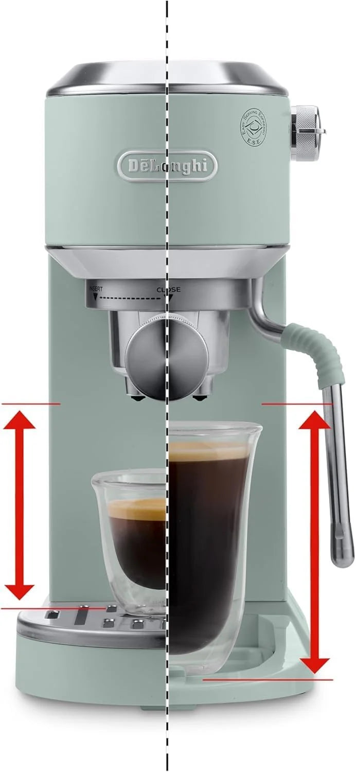 De'Longhi Dedica – Cafetera de Bomba de Acero Inoxidable para Café Molido o Monodosis, Espresso y Capuchino, Depósito de 1.3 Litros, Sistema Antigoteo, Modelo EC685.M, Color Metal 2026