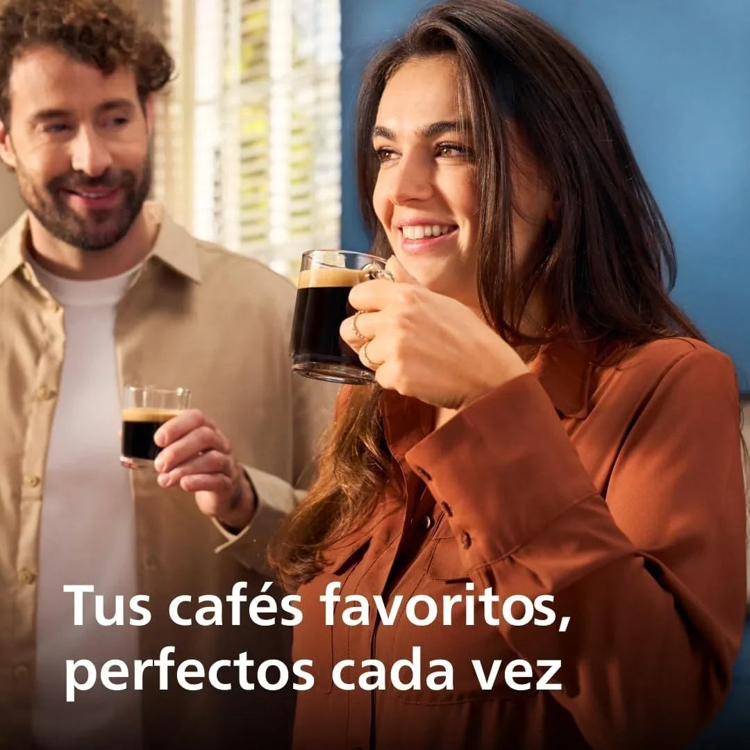2026 Serie 2200 Cafetera Espresso Automática – 2 Cafés, Pantalla Táctil, Espumador de Leche Clásico, Molinillo Cerámico, Negro Mate (EP2220/10)
