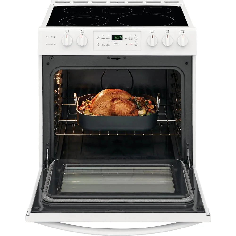 2026 30 in. 5.0 Cu. ft. Single Oven White with Nvs Black Glass